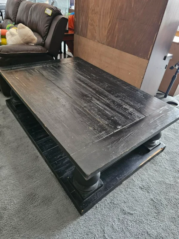 Black Balustrade Reclaimed Wood Coffee Table