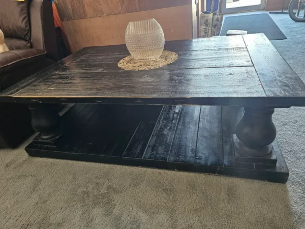 Black Reclaimed Wood Coffee Table