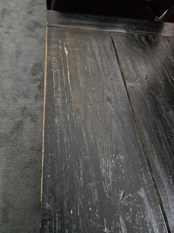 Black Reclaimed Wood Coffee Table - surface